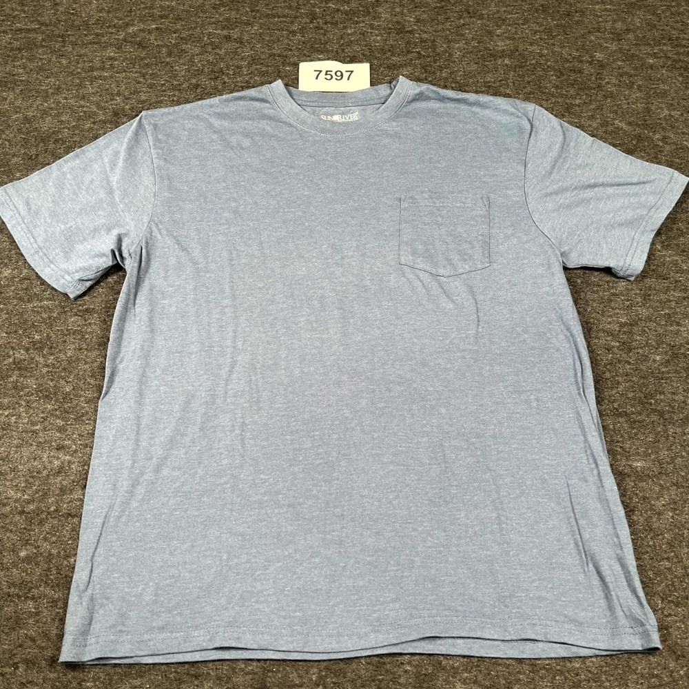 Sun River T‎ Shirt Mens 2XL Blue Cotton Crew Neck Short Sleeve Casual Outdoor